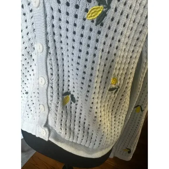 Forever 21 Lemon Blue Knit Cardigan – Size 0 - Picture 2 of 7